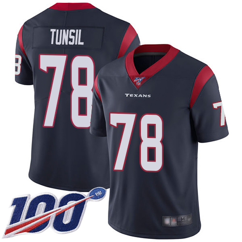 Houston Texans Limited Navy Blue Men Laremy Tunsil Home Jersey NFL Football #78 100th Season Vapor Untouchable